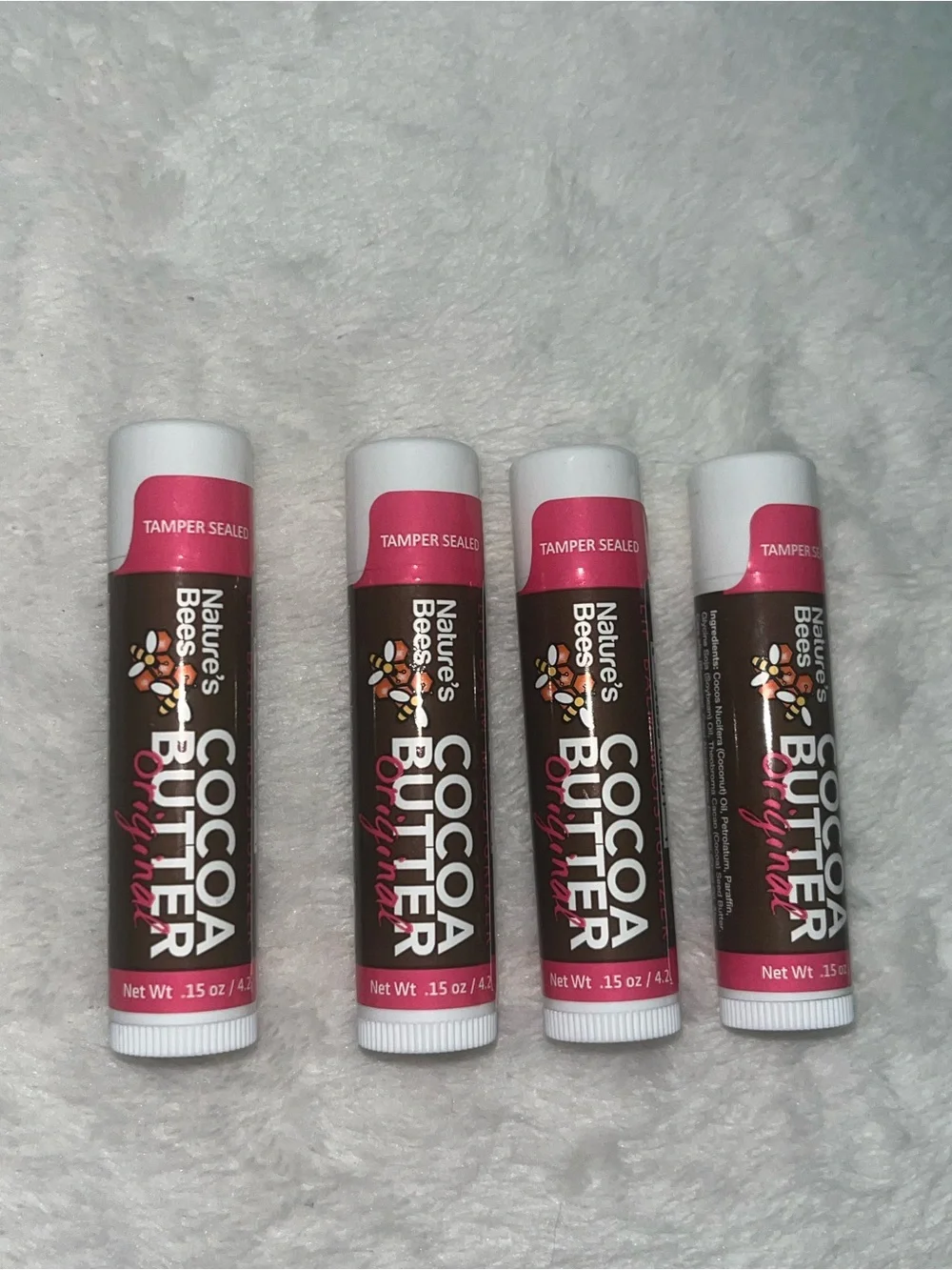 New Sealed Nature’s Bees Cocoa Butter Original Chapstick